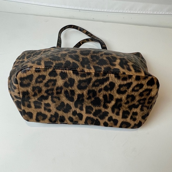 CHICOS Leopard Print Tote Bag Shoulder Purse Pebbled Sparkle Shimmer 17X12 - Picture 2 of 9